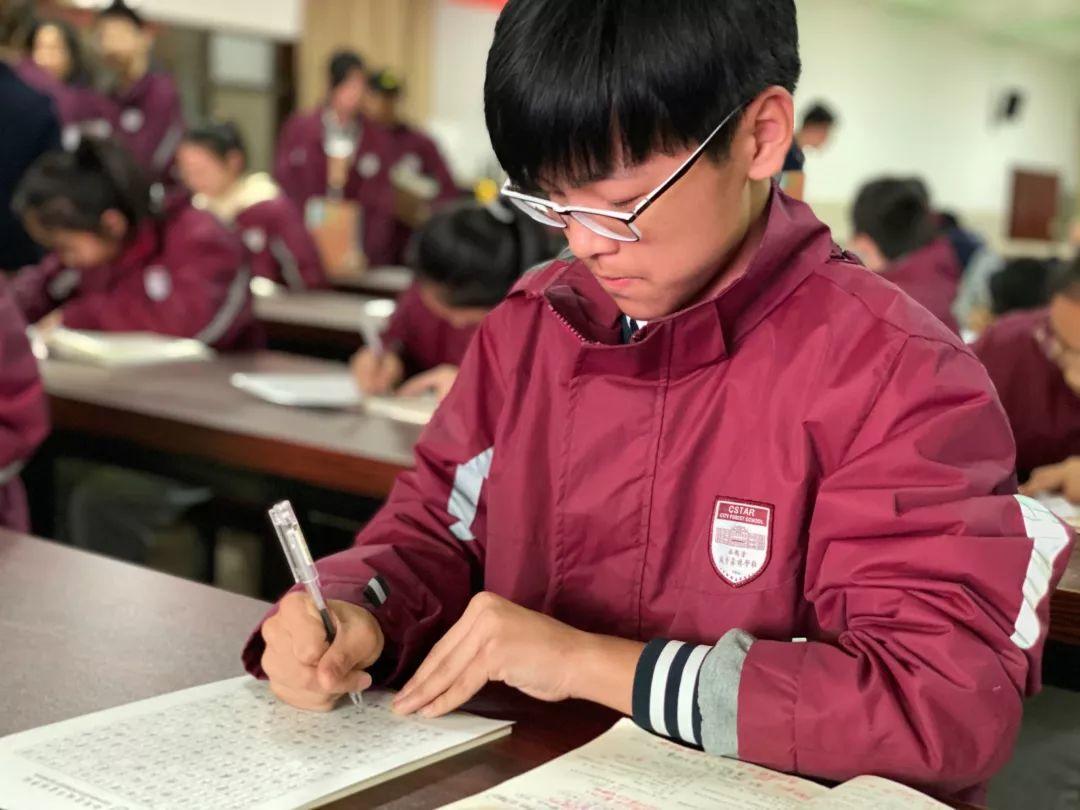 挥毫泼墨书细腻之韵 横平竖直立青云之志---304am永利集团官网都会森林学校初中部举行硬笔书法大赛